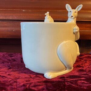Fitz And Floyd Ceramic Kangaroo Cookie Jar With Lid Vintage